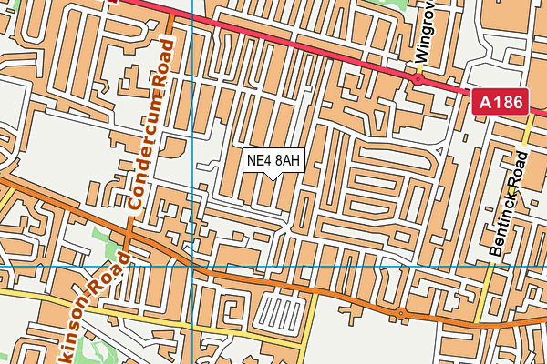 NE4 8AH map - OS VectorMap District (Ordnance Survey)