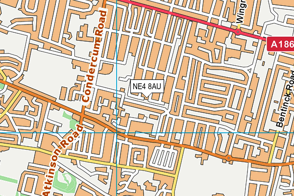NE4 8AU map - OS VectorMap District (Ordnance Survey)
