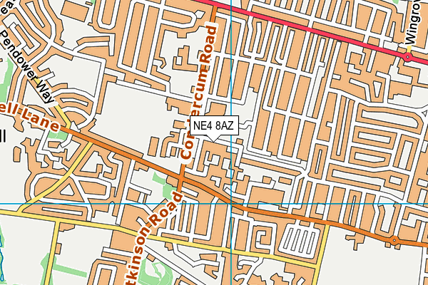 NE4 8AZ map - OS VectorMap District (Ordnance Survey)