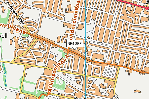 NE4 8BF map - OS VectorMap District (Ordnance Survey)