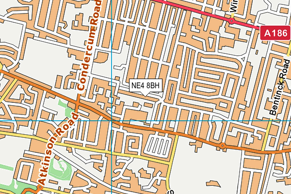 NE4 8BH map - OS VectorMap District (Ordnance Survey)