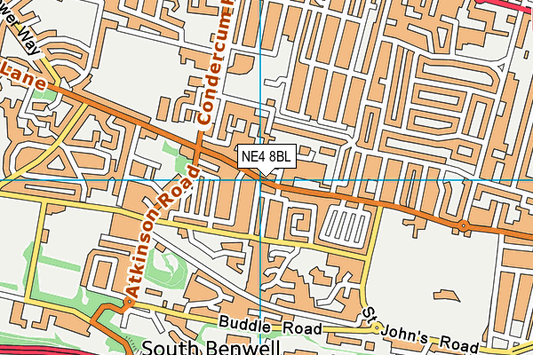 NE4 8BL map - OS VectorMap District (Ordnance Survey)