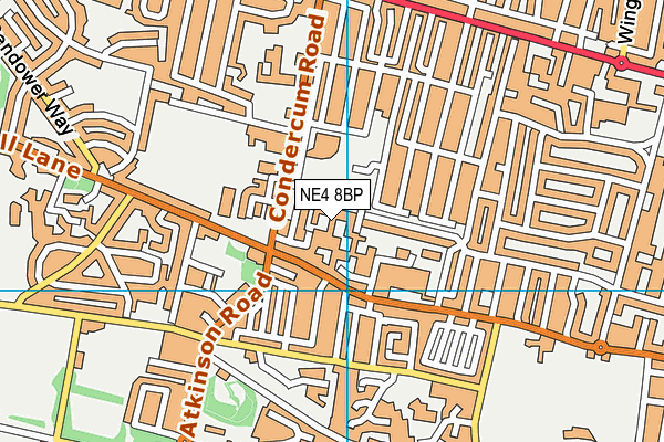 NE4 8BP map - OS VectorMap District (Ordnance Survey)