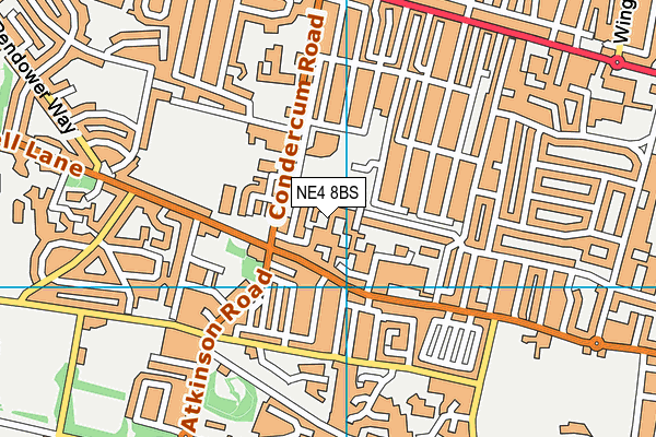 NE4 8BS map - OS VectorMap District (Ordnance Survey)