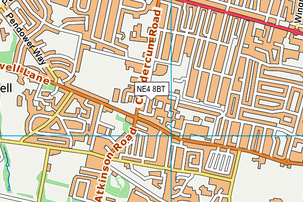 NE4 8BT map - OS VectorMap District (Ordnance Survey)