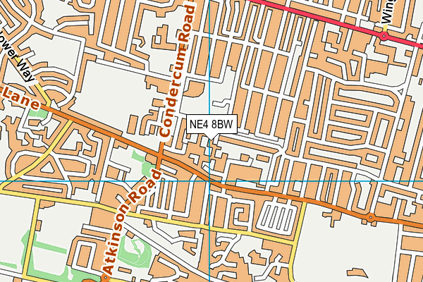 NE4 8BW map - OS VectorMap District (Ordnance Survey)