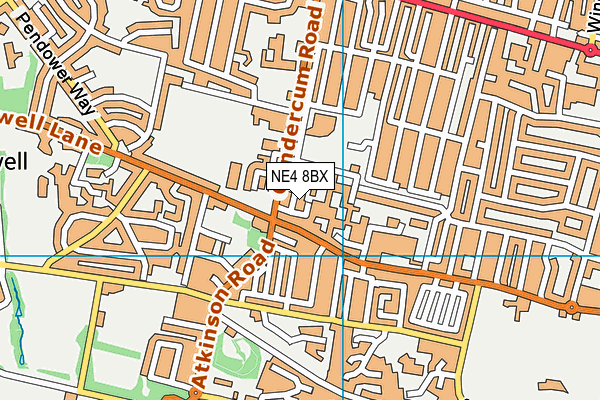 NE4 8BX map - OS VectorMap District (Ordnance Survey)