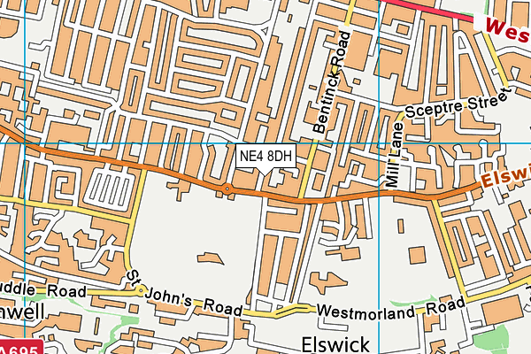 NE4 8DH map - OS VectorMap District (Ordnance Survey)