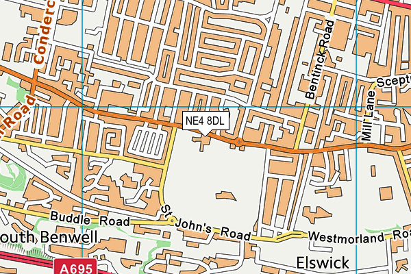 NE4 8DL map - OS VectorMap District (Ordnance Survey)