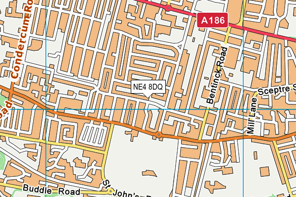 NE4 8DQ map - OS VectorMap District (Ordnance Survey)