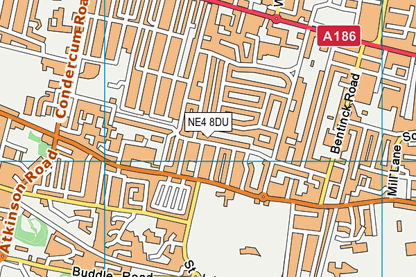 NE4 8DU map - OS VectorMap District (Ordnance Survey)