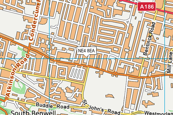 NE4 8EA map - OS VectorMap District (Ordnance Survey)