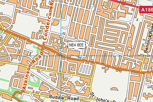 NE4 8EE map - OS VectorMap District (Ordnance Survey)