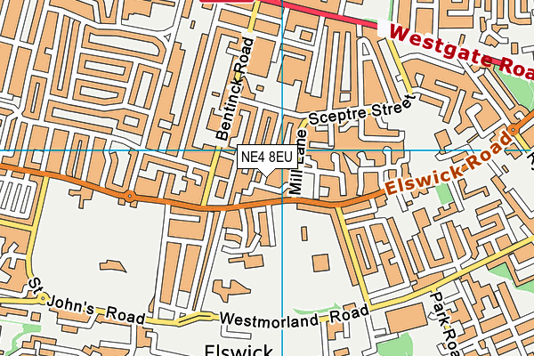 NE4 8EU map - OS VectorMap District (Ordnance Survey)