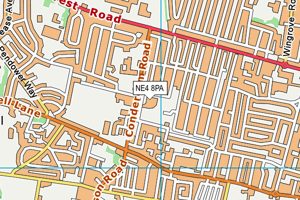 Canning Street Primary School map (NE4 8PA) - OS VectorMap District (Ordnance Survey)