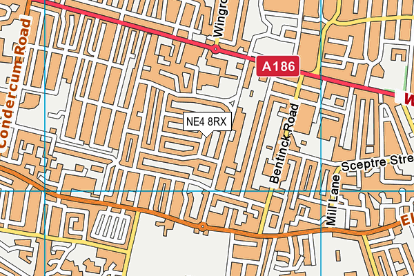 NE4 8RX map - OS VectorMap District (Ordnance Survey)