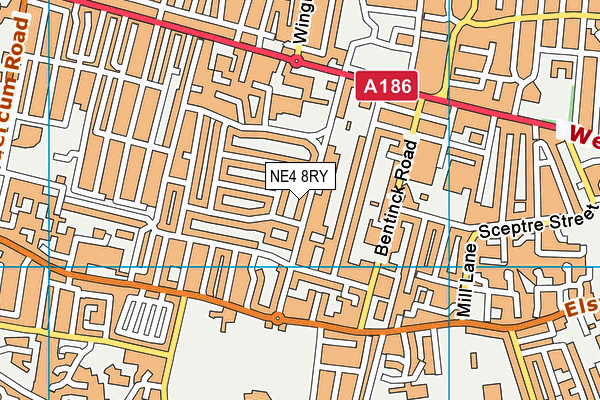 NE4 8RY map - OS VectorMap District (Ordnance Survey)