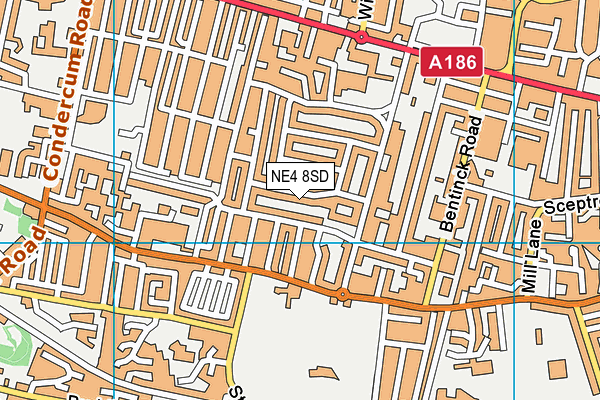 NE4 8SD map - OS VectorMap District (Ordnance Survey)