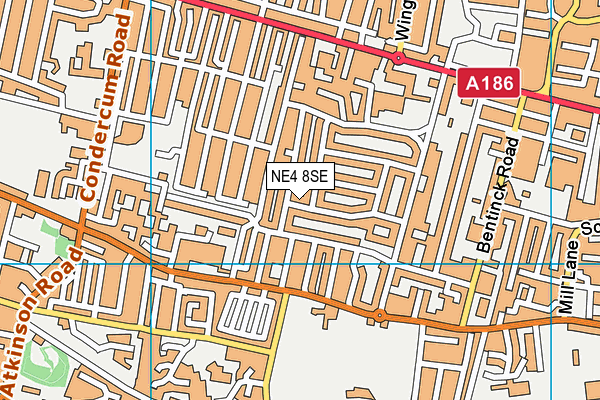 NE4 8SE map - OS VectorMap District (Ordnance Survey)