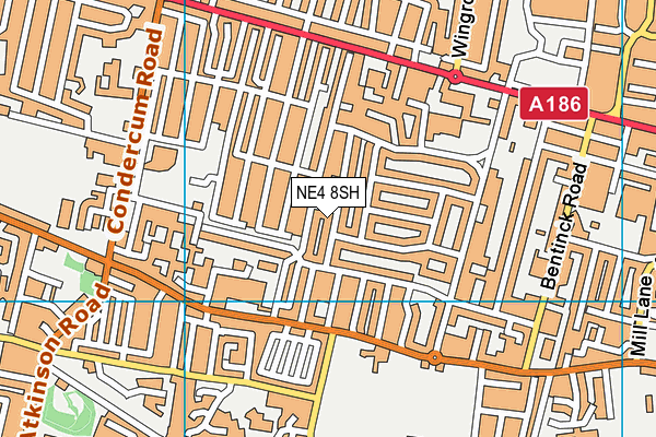 NE4 8SH map - OS VectorMap District (Ordnance Survey)