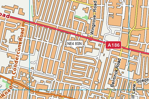 NE4 8SN map - OS VectorMap District (Ordnance Survey)