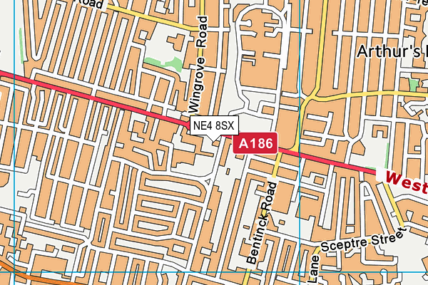 NE4 8SX map - OS VectorMap District (Ordnance Survey)