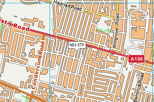 NE4 8TP map - OS VectorMap District (Ordnance Survey)