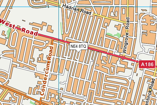 NE4 8TQ map - OS VectorMap District (Ordnance Survey)