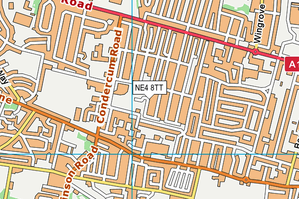 NE4 8TT map - OS VectorMap District (Ordnance Survey)