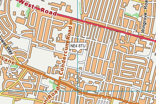 NE4 8TU map - OS VectorMap District (Ordnance Survey)