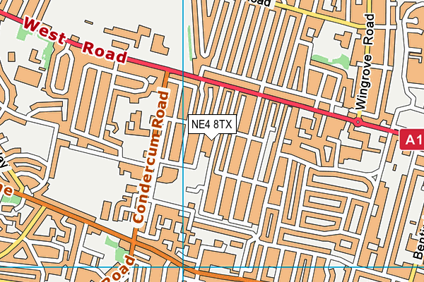 NE4 8TX map - OS VectorMap District (Ordnance Survey)
