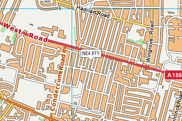 NE4 8TY map - OS VectorMap District (Ordnance Survey)