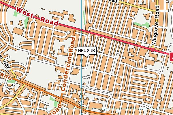 NE4 8UB map - OS VectorMap District (Ordnance Survey)