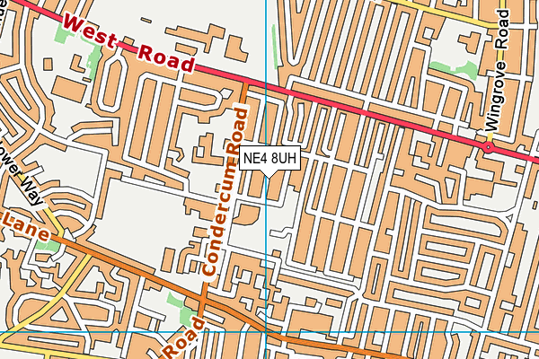NE4 8UH map - OS VectorMap District (Ordnance Survey)