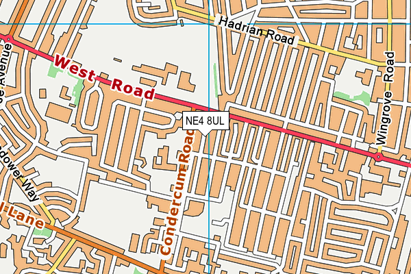 NE4 8UL map - OS VectorMap District (Ordnance Survey)