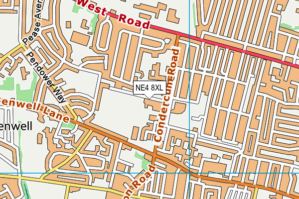 NE4 8XL map - OS VectorMap District (Ordnance Survey)