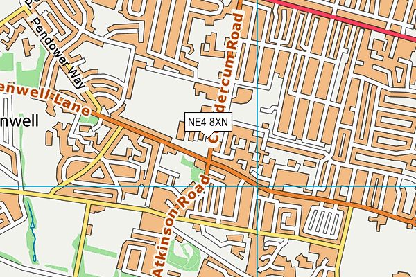NE4 8XN map - OS VectorMap District (Ordnance Survey)