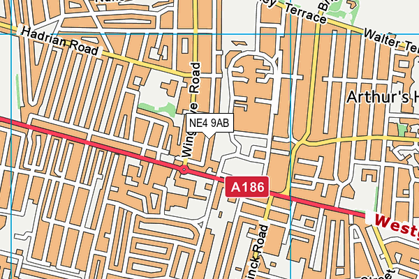 NE4 9AB map - OS VectorMap District (Ordnance Survey)