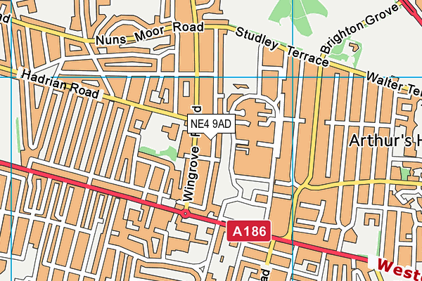 NE4 9AD map - OS VectorMap District (Ordnance Survey)