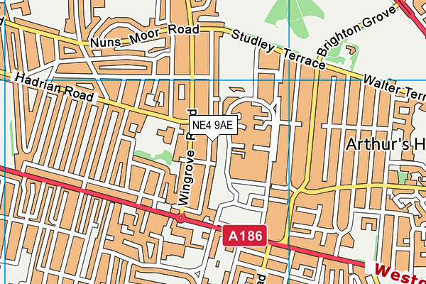 NE4 9AE map - OS VectorMap District (Ordnance Survey)