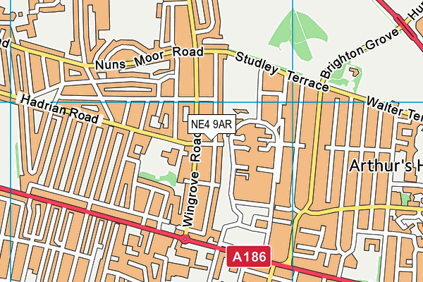 NE4 9AR map - OS VectorMap District (Ordnance Survey)