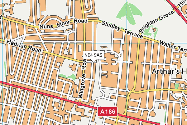 NE4 9AS map - OS VectorMap District (Ordnance Survey)