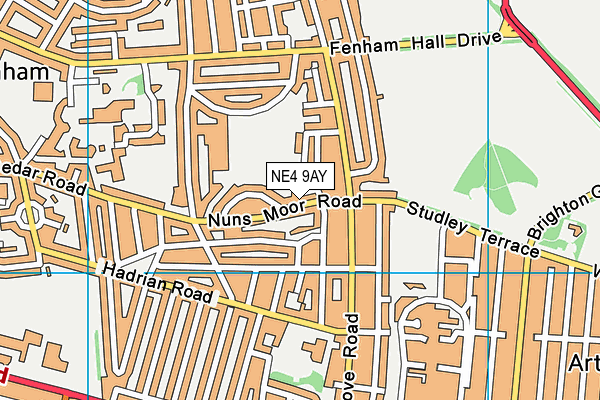 NE4 9AY map - OS VectorMap District (Ordnance Survey)