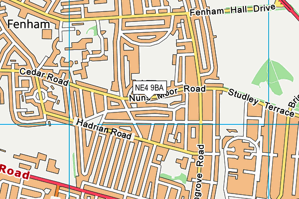NE4 9BA map - OS VectorMap District (Ordnance Survey)