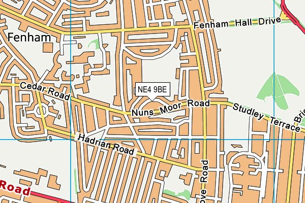 NE4 9BE map - OS VectorMap District (Ordnance Survey)