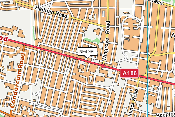 NE4 9BL map - OS VectorMap District (Ordnance Survey)