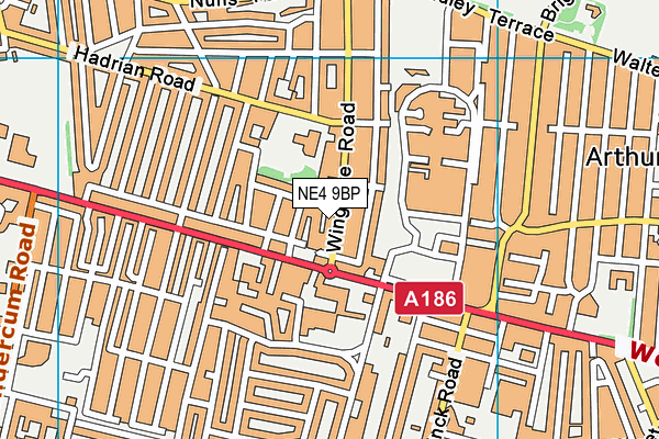 NE4 9BP map - OS VectorMap District (Ordnance Survey)