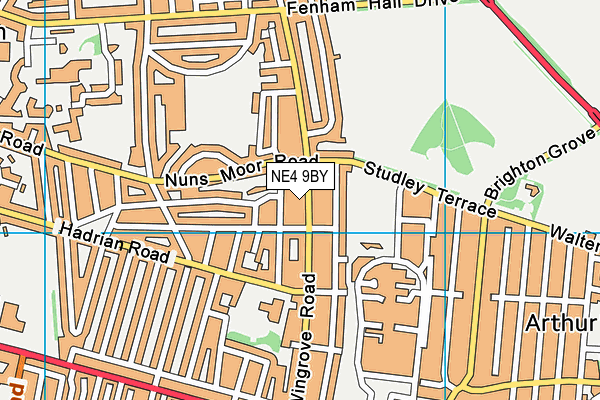NE4 9BY map - OS VectorMap District (Ordnance Survey)