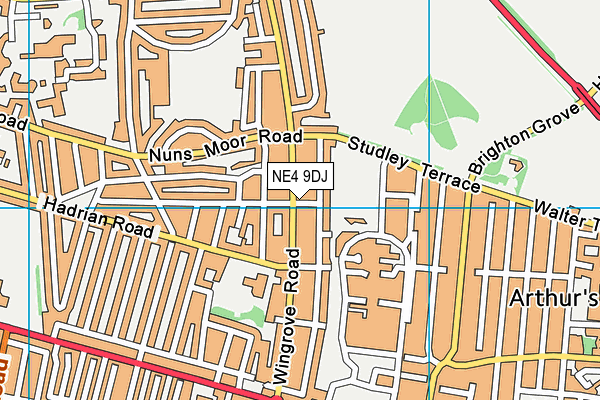 NE4 9DJ map - OS VectorMap District (Ordnance Survey)