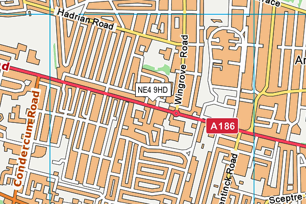 NE4 9HD map - OS VectorMap District (Ordnance Survey)